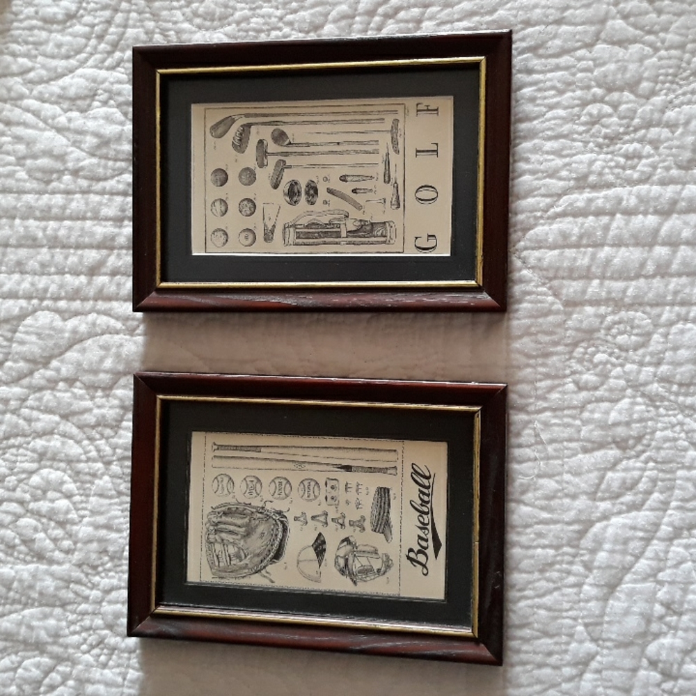 2 custom matted sports pictures